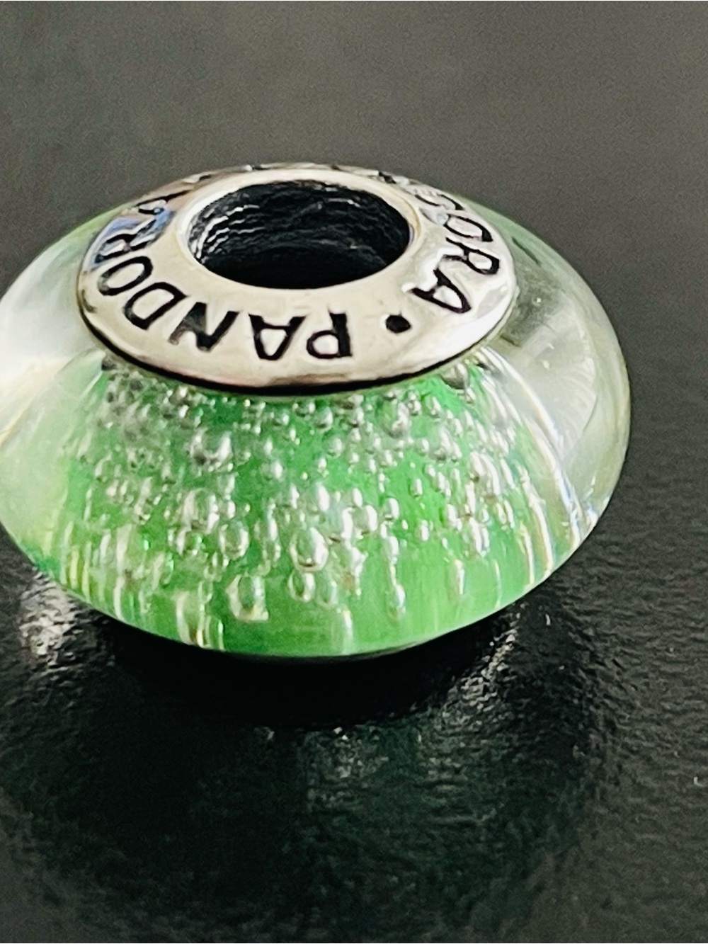 Pandora Green Murano Glass Charm Bead